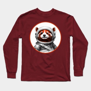 Red Panda Spaceman Drawing Long Sleeve T-Shirt